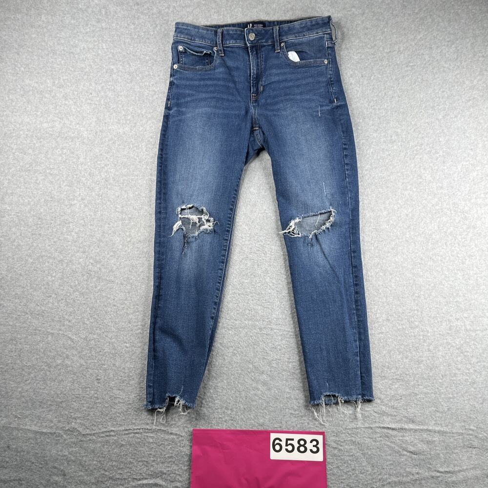 Gap Denim Jeans Universal Legging Women’s Size 12 Short Distressed